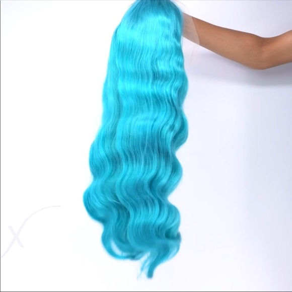 New Teal Temptress Front Lace Wig 16” main image 11